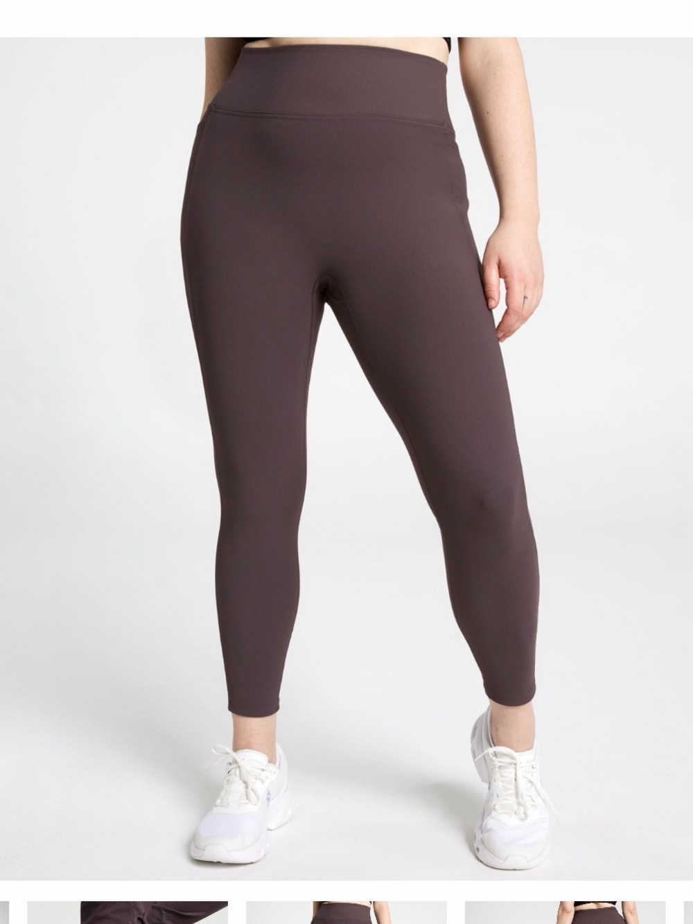 Calia XXL Smoky Plum Ribbed Leggings High Rise Wide Waistband Stretch